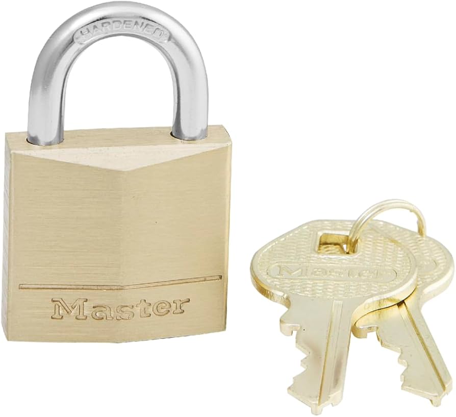 Master Lock 130D Solid Brass Padlock, 1-3/16-inch